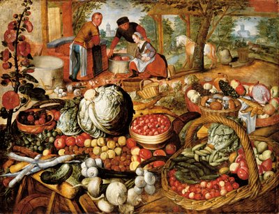 Étal de primeur avec la Fuite en Égypte au-delà - Joachim Beuckelaer