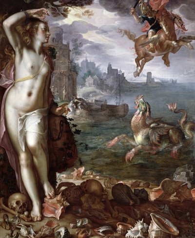 Persée sauvant Andromède - Joachim Wtewael or Utewael