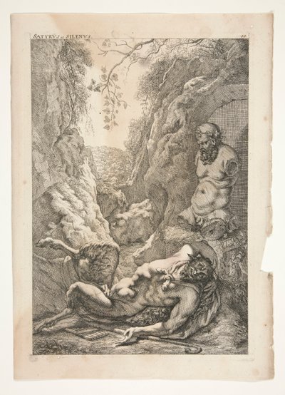 Satyre et Silenos, de Sculpturae Veteris Admirata - Joachim von Sandrart