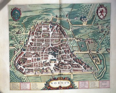 Carte de Norcia, du Theatrum civitatum et admirandorum Italiae par Joan Blaeu, gravure - Joan Blaeu