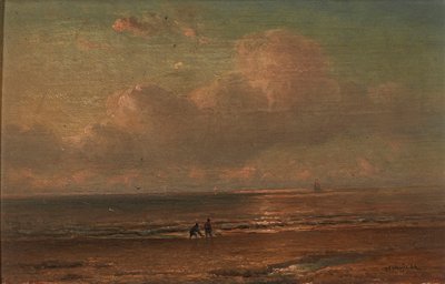 Figures près de la côte au crépuscule - Joannes Frederick Schutz