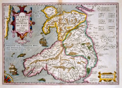 Carte du Pays de Galles, publiée vers 1630 - Jodocus Hondius