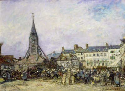 Le marché à Sainte-Catherine, Honfleur - Johan Barthold Jongkind