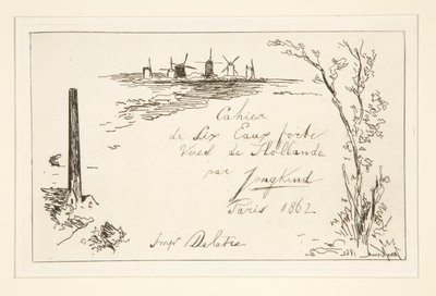 Titre du cahier de six eaux-fortes - Johan Barthold Jongkind