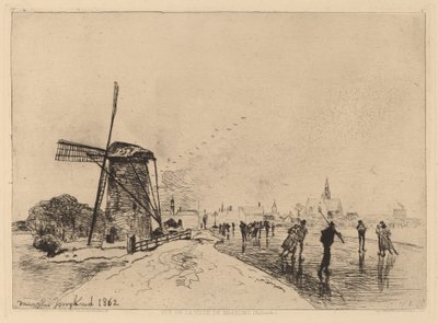 Vue de la ville de Maaslins (Hollande) - Johan Barthold Jongkind
