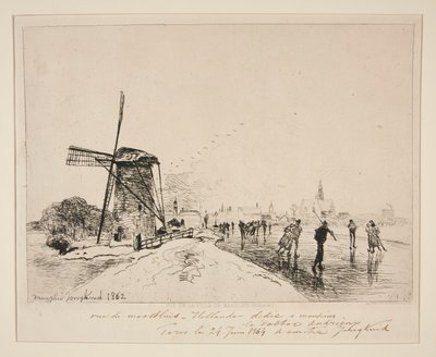 Vue de la Ville de Maaslins (Hollande) - Johan Barthold Jongkind