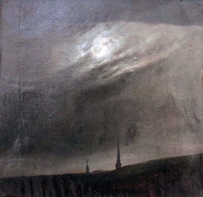 French : Nuit de lune sur Dresde Moon night over Dresden - Johan Christian Dahl