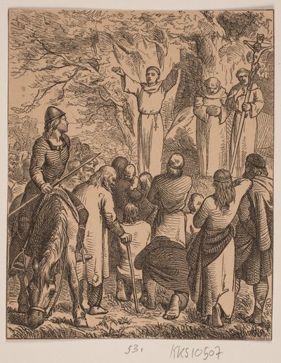 Ansgar prêchant le christianisme - Johan Frederik Rosenstand