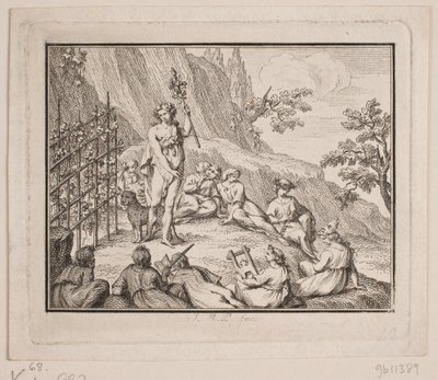 Vignette. Bacchus et les muses - Johan Martin Preisler