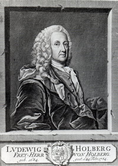 Ludvig Holberg, gravé par Johann Martin Bernigeroth, 1757 - Johan Roselius