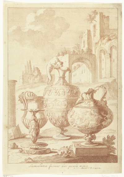 Chandelier et trois vases - Johan Teyler (attributed to)