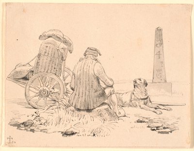 Le colporteur et son chien - Johan Thomas Lundbye