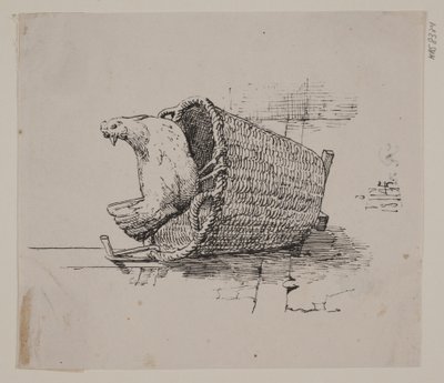 Une poule sur un panier - Johan Thomas Lundbye
