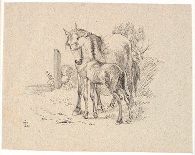 Le cheval et le poulain - Johan Thomas Lundbye
