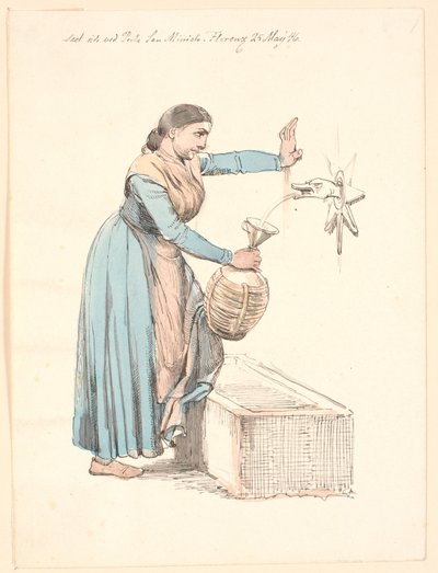 Italienne puisant de l