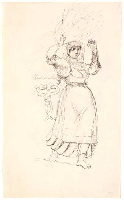 Paysanne italienne avec un fagot sur la tête. Étude d
