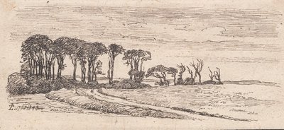 Paysage avec une rangée d