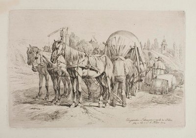 Chariot à chevaux hongrois - Johann Adam Klein