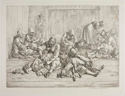 Tonte des moutons - Johann Adam Klein