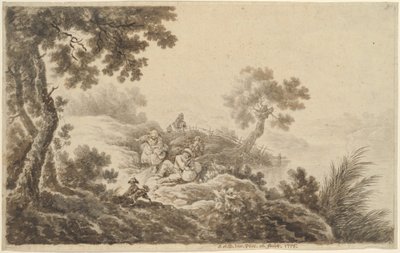 Paysage avec des voyageurs - Johann Albrecht Dietzsch