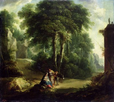 Repos pendant la fuite en Égypte, 1874 - Johann Andreas Herrlein