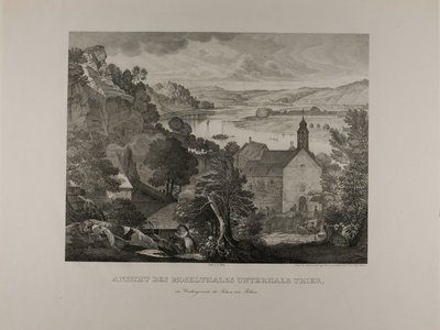 Vue de la vallée de la Moselle en aval de Trèves avec les rochers de Pallien au premier plan - Johann Anton Alban Ramboux