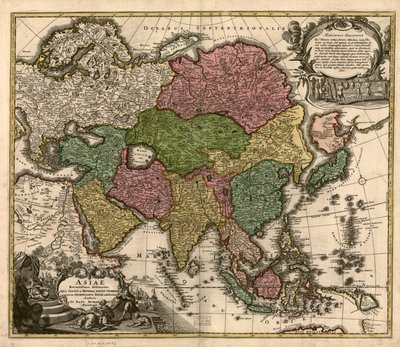 Asiae recentissima delineatio, qua status et imperia totius orientis unacum orientalibus indiis exhibentur LOC 2007627524 - Johann Baptist Homann