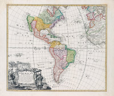 Carte des Amériques, Americae Mappa Generalis - Johann Baptista Homann