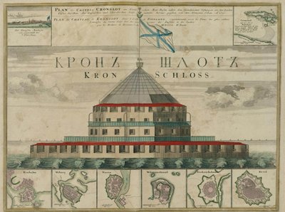 Plan de la forteresse de Kronstadt, 1750 - Johann Baptista Homann