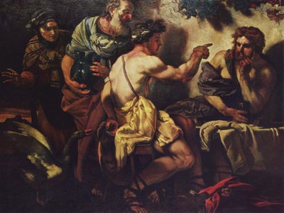 French : Jupiter et Mercure chez Philémon et Baucis Jupiter and Mercury at Philemon and Baucis - Johann Carl Loth