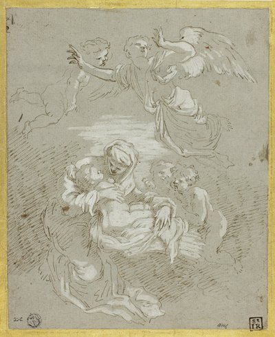 Madone et Enfant avec anges - Johann Carl Loth