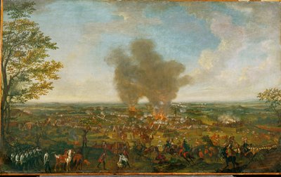 La bataille de Hochkirch ... (peinture sur toile) - Johann Christian Brand