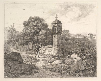 Un paysan saluant la statue de Marie, 1817 - Johann Christian Erhard