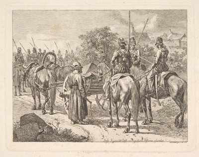 Cosaques escortant le cassone régimentaire - Johann Christian Erhard