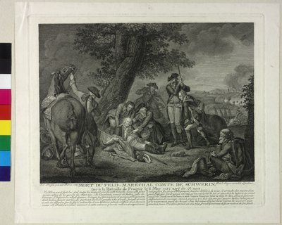 Mort du margrave Kurt Christoph von Schwerin pendant la bataille de Prague 1757 - Johann Christoph Frisch