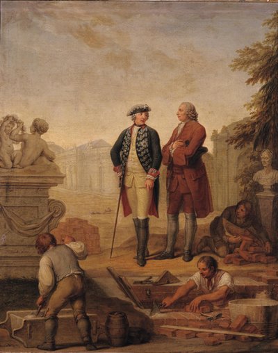 Le roi Frédéric II de Prusse (1712-86) et le marquis d