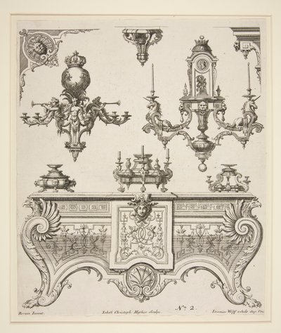 Feuille de motifs ornementaux - Johann Christoph Hafner