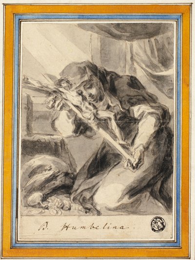 Beata Humbelina avec crucifix, vers 1700 - Johann Christoph Lischka
