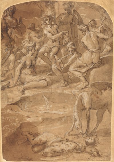 Apollon et les Muses sur le mont Parnasse - Johann Christoph Storer