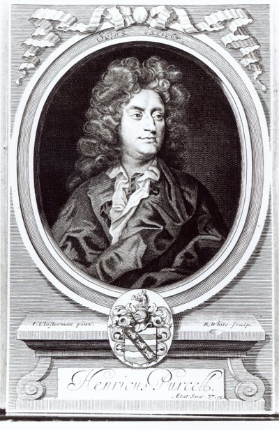 Portrait de Henry Purcell (1659-95), compositeur anglais, gravé par R. White, 1695 - Johann Closterman