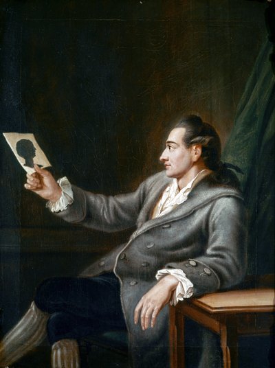 Portrait de Goethe regardant une silhouette - Johann Ehrenfried Schumann