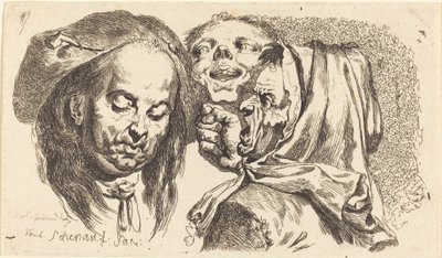 Vieille femme grondant un homme - Johann Eleazar Schenau