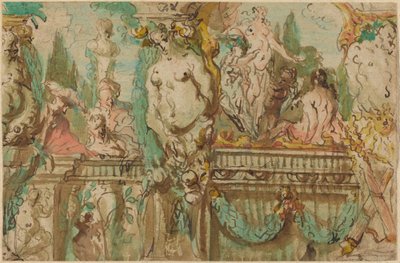 Un design de plafond avec des figures allégoriques - Johann Evangelist Holzer