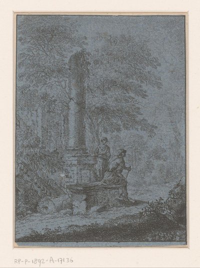 Paysage avec ruines et deux figures - Johann Friedrich Alexander Thiele