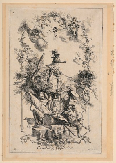 Conception pour un panneau représentant le tempérament colérique - Johann Georg Bergmuller
