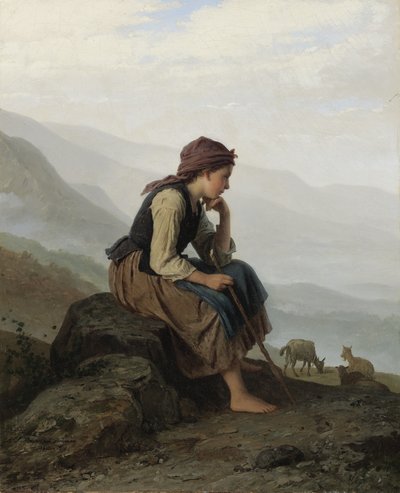La petite gardienne de chèvres - Johann Georg Meyer