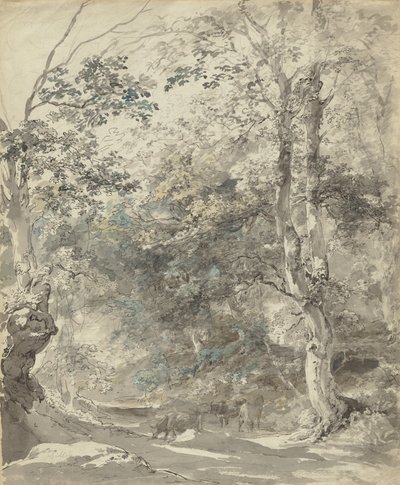 Paysage boisé avec vaches - Johann Georg von Dillis