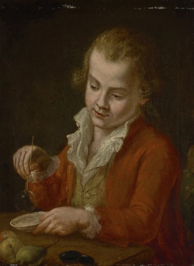 Garçon avec bulles de savon - Johann Georg von Edlinger