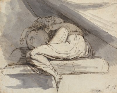 Femme assise, recroquevillée - Johann Heinrich Füssli
