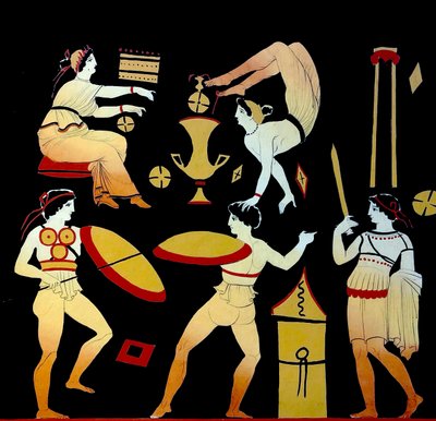 Acrobates et trois hommes exécutant la danse de guerre Pyrrhichios ou Pyrrhike vers 1796 - Johann Heinrich Wilhelm Tischbein